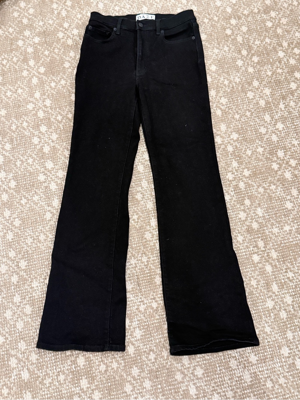 DAZE Black High-Rise Flare Jeans for Women